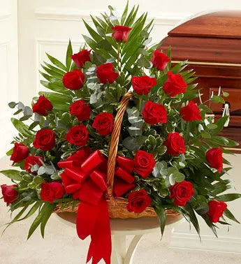Delighted 50 Fresh Red Roses Basket