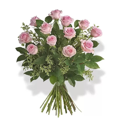Exquisite Dozen Pink Roses Bouquet