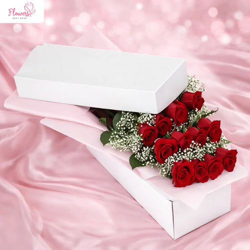 Beautiful Dozen Long-Stemmed Red Roses in a Box