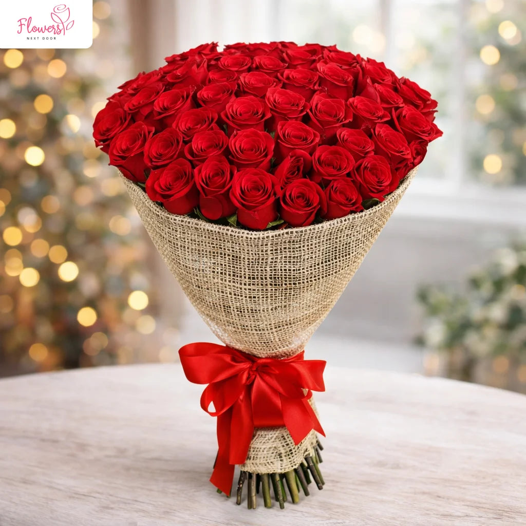 50 red roses