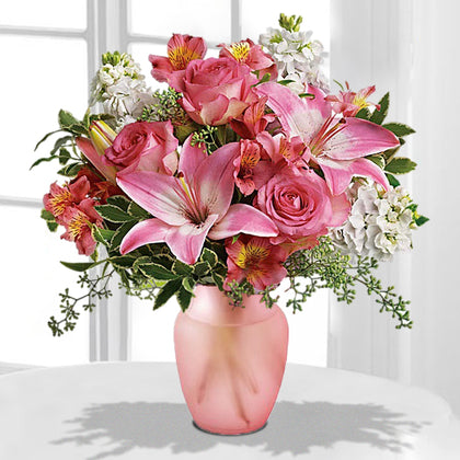 Pink Reflections Bouquet with Roses