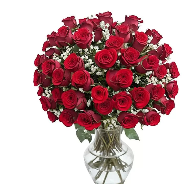 Blooming 100 Premium Red Roses in a Vase
