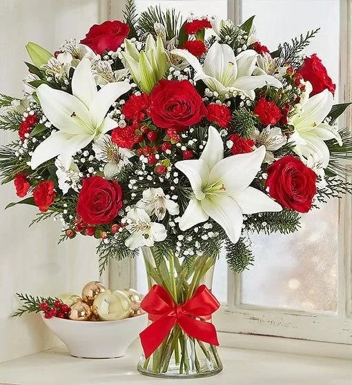 Lovely Wishes Red and White Flowers