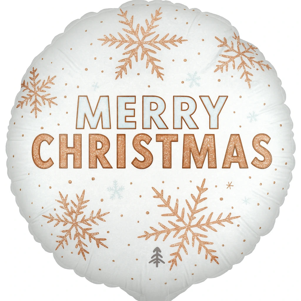 White Merry Christmas Mylar Balloon 9