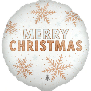 White Merry Christmas Mylar Balloon 9