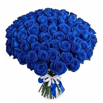 Stunning 100 Blue Roses Bouquet