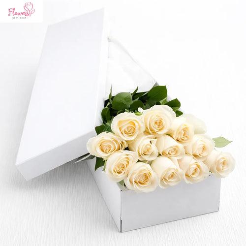 Dozen White Roses